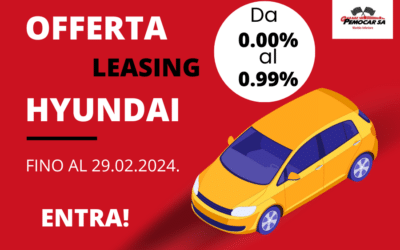 Offerta esclusiva di Leasing per modelli Hyundai al Garage Pemocar: tassi di interesse vantaggiosi dallo 0%!
