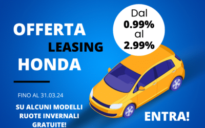 Approfitta dell’eccezionale promozione Leasing Honda: tassi dal 0.99% al 2.99% fino al 31 marzo 2024! In Omaggio Ruote Invernali su modelli selezionati!